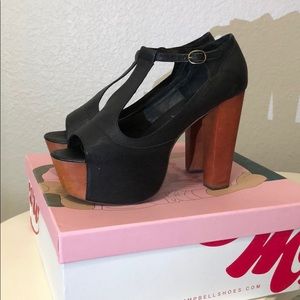 Jeffrey Campbell Foxy-Wood Platform Heels